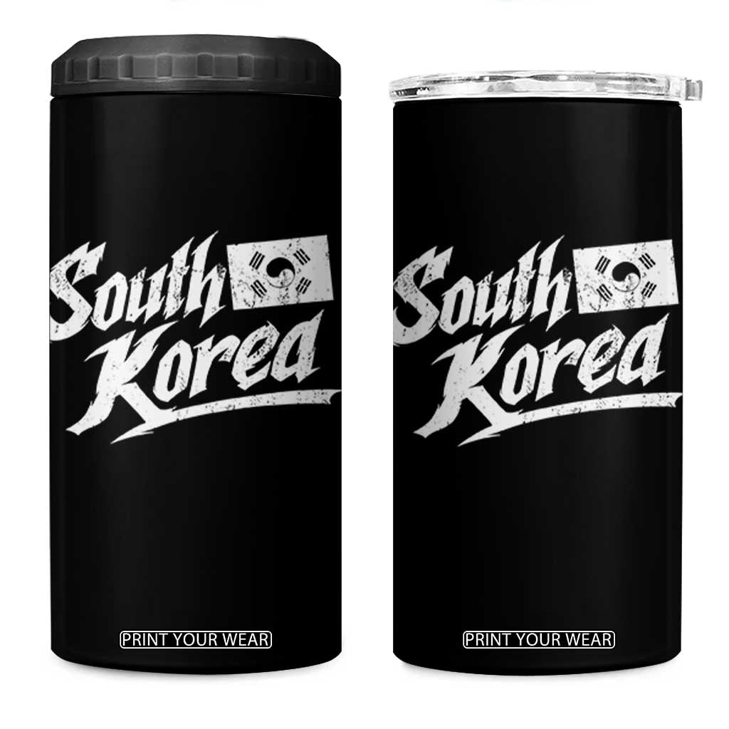 South Korea 4 in 1 Can Cooler Tumbler Retro Vintage Sport Korean Flag TS10 One Size: 16 oz Black Print Your Wear