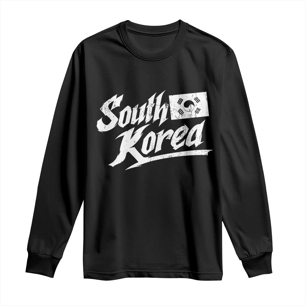 South Korea Long Sleeve Shirt Retro Vintage Sport Korean Flag TS10 Black Print Your Wear