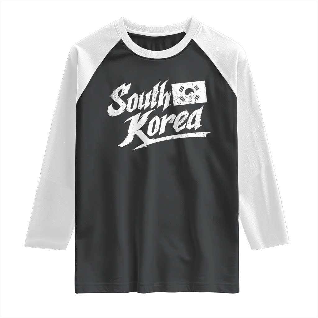 South Korea Raglan Shirt Retro Vintage Sport Korean Flag TS10 Black White Print Your Wear