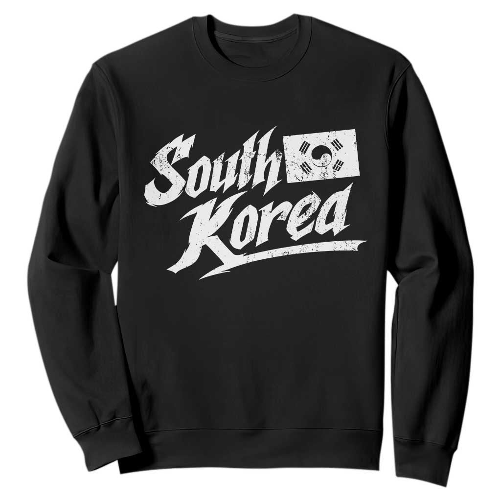 South Korea Sweatshirt Retro Vintage Sport Korean Flag TS10 Black Print Your Wear