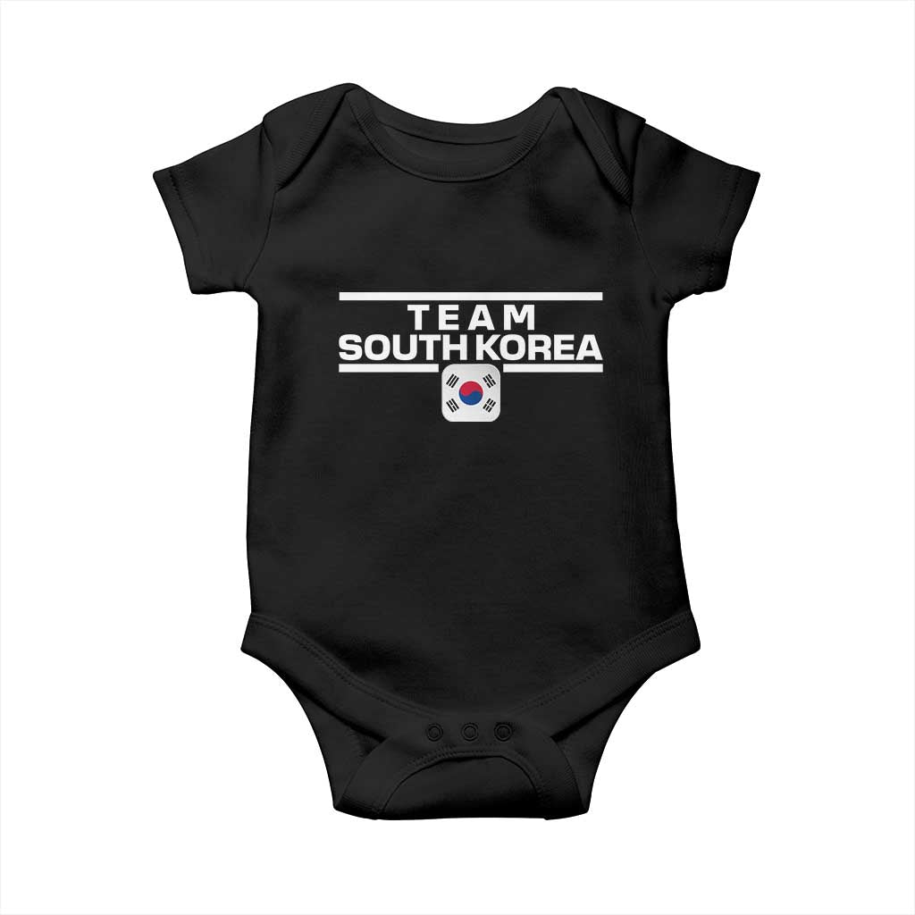 Team South Korea Korean Flag Baby Onesie TS10 Black Print Your Wear