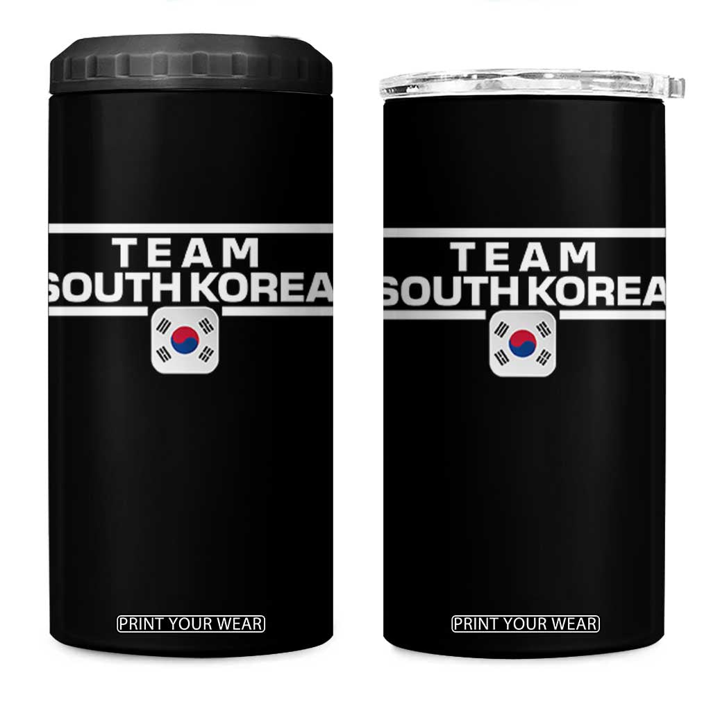 Team South Korea Korean Flag 4 in 1 Can Cooler Tumbler TS10 One Size: 16 oz Black Print Your Wear