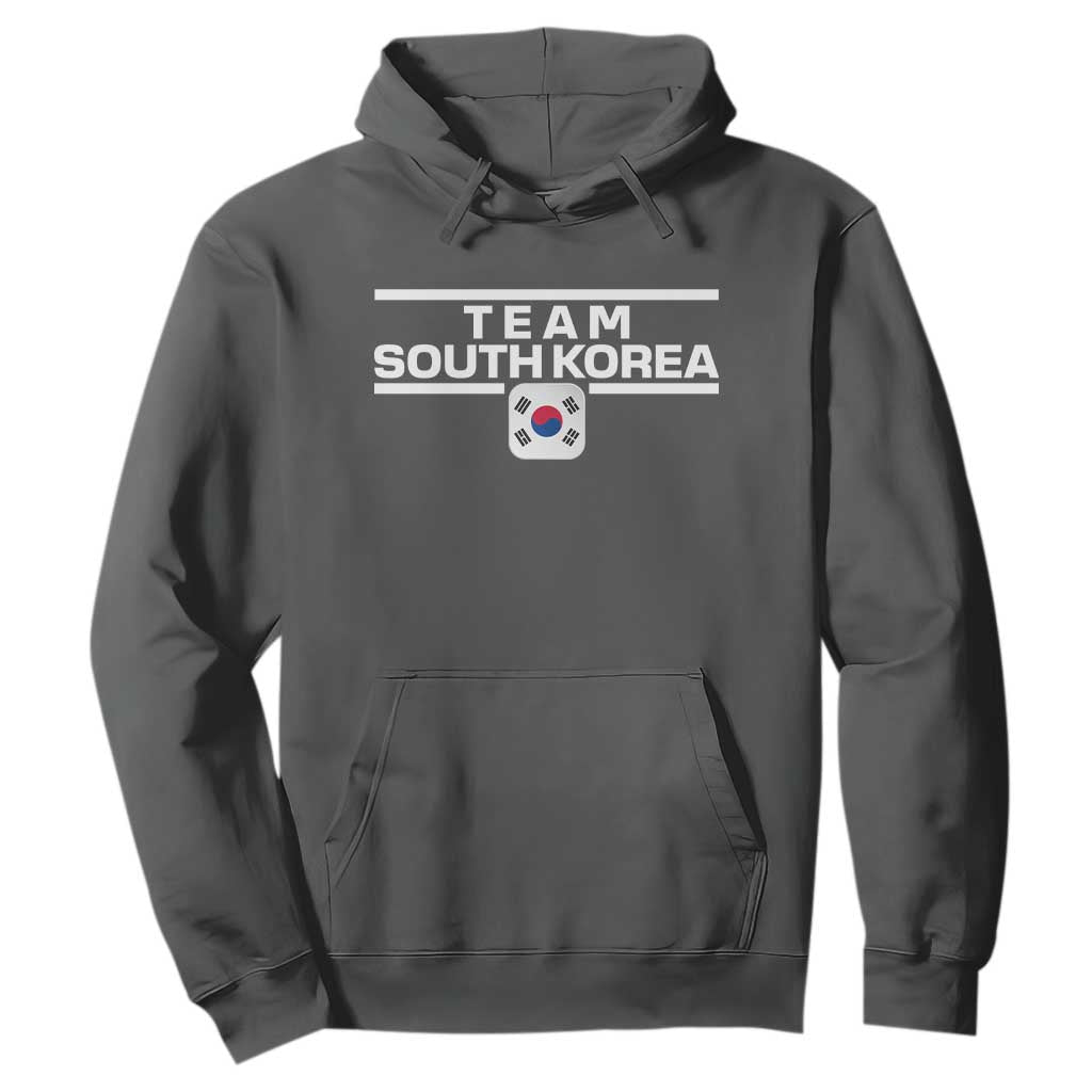 Team South Korea Korean Flag Hoodie TS10 Dark Heather Print Your Wear