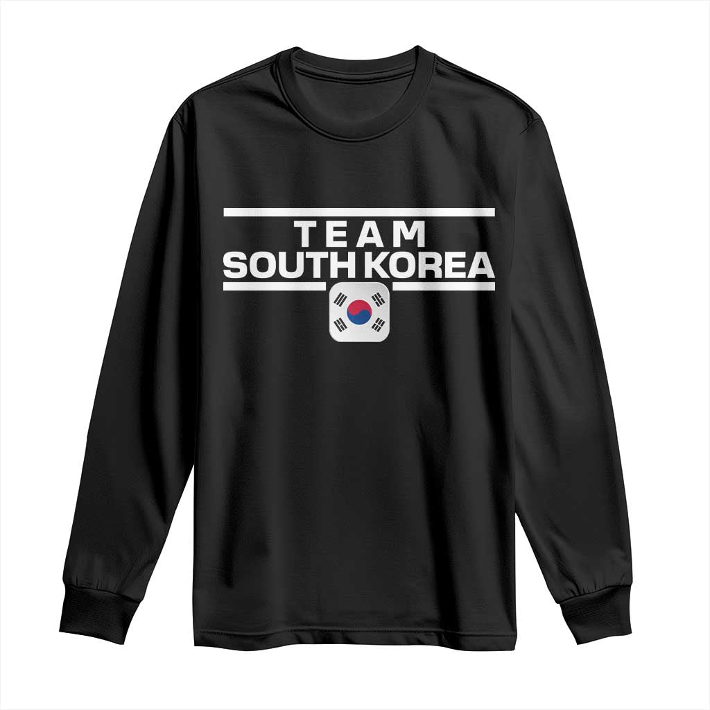 Team South Korea Korean Flag Long Sleeve Shirt TS10 Black Print Your Wear