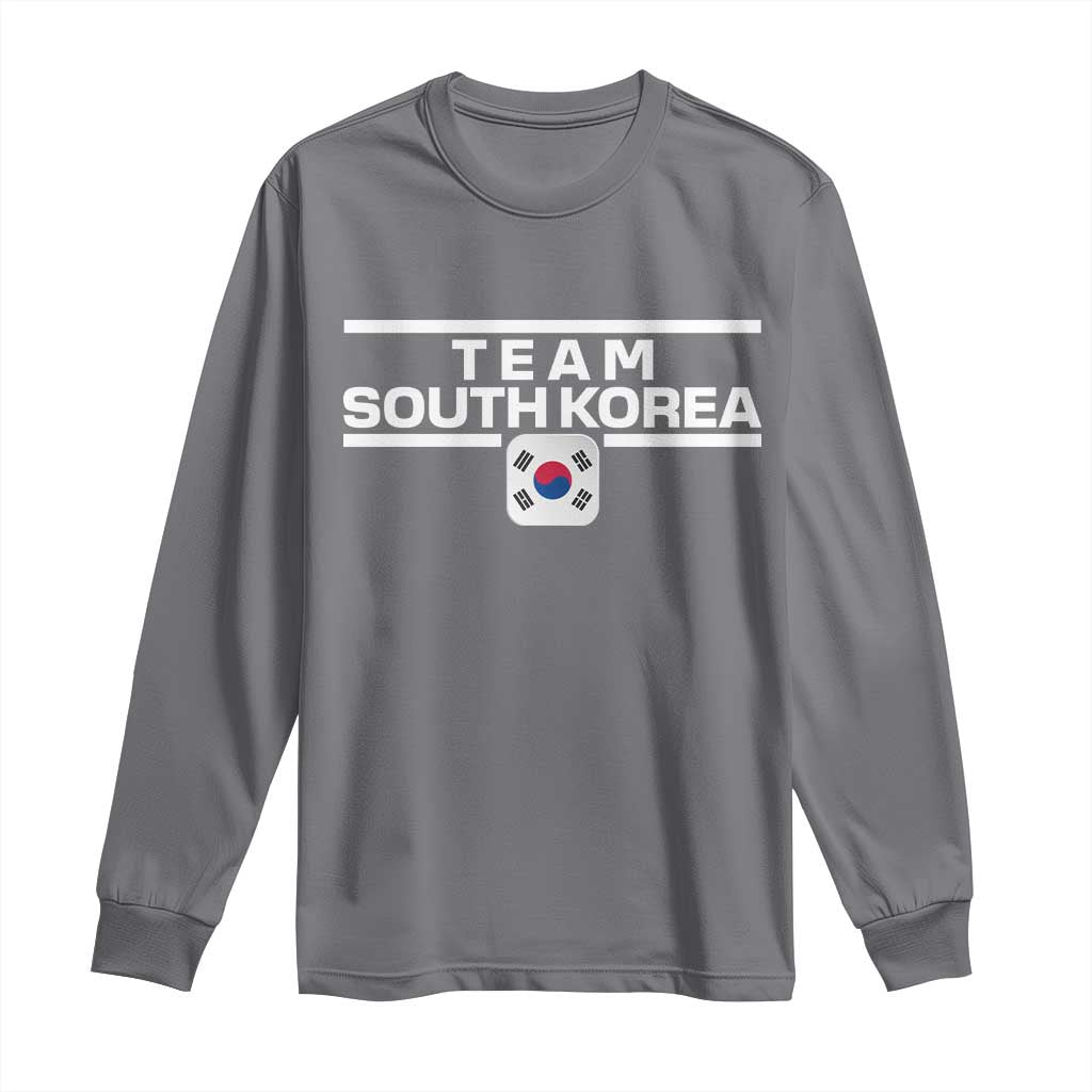 Team South Korea Korean Flag Long Sleeve Shirt TS10 Charcoal Print Your Wear