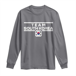 Team South Korea Korean Flag Long Sleeve Shirt TS10 Charcoal Print Your Wear