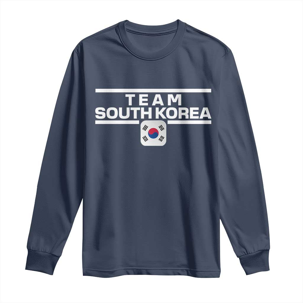 Team South Korea Korean Flag Long Sleeve Shirt TS10 Navy Print Your Wear