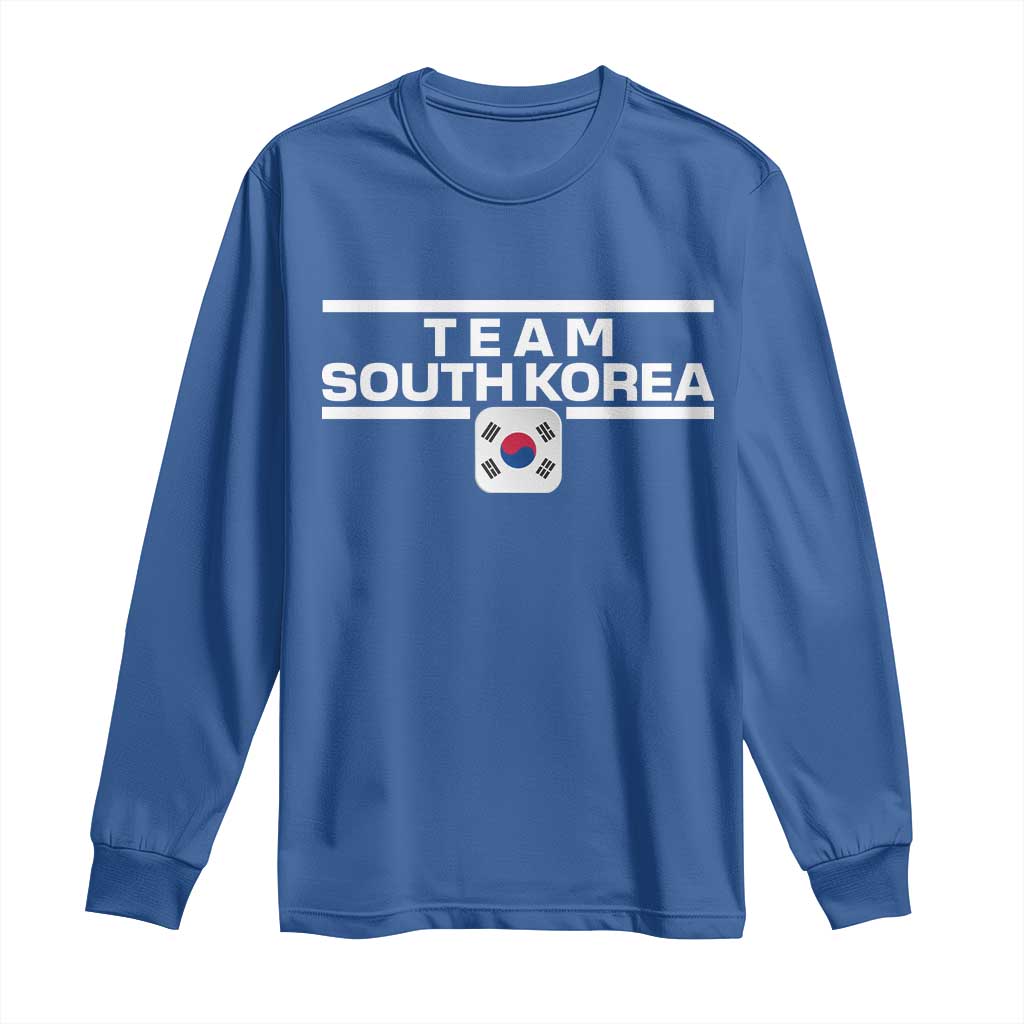 Team South Korea Korean Flag Long Sleeve Shirt TS10 Royal Blue Print Your Wear