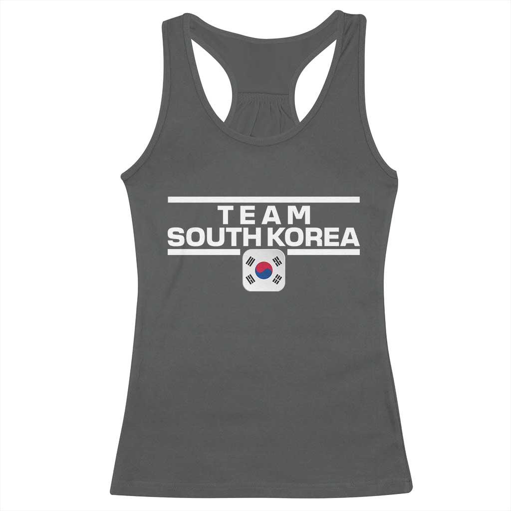 Team South Korea Korean Flag Racerback Tank Top TS10 Dark Heather Print Your Wear