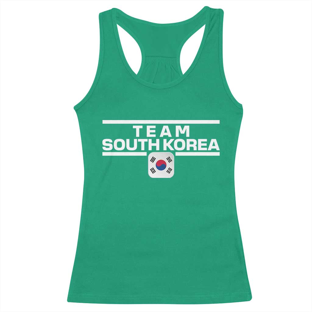 Team South Korea Korean Flag Racerback Tank Top TS10 Irish Green Print Your Wear
