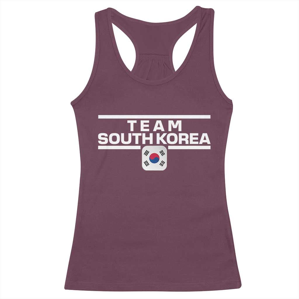 Team South Korea Korean Flag Racerback Tank Top TS10 Maroon Print Your Wear