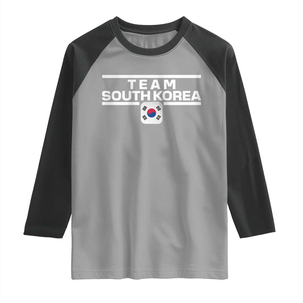 Team South Korea Korean Flag Raglan Shirt TS10 Sport Gray Black Print Your Wear