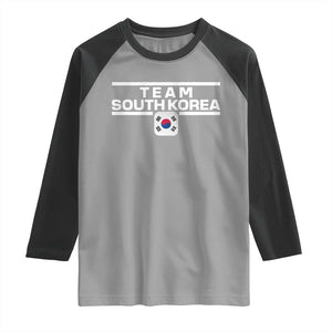 Team South Korea Korean Flag Raglan Shirt TS10 Sport Gray Black Print Your Wear