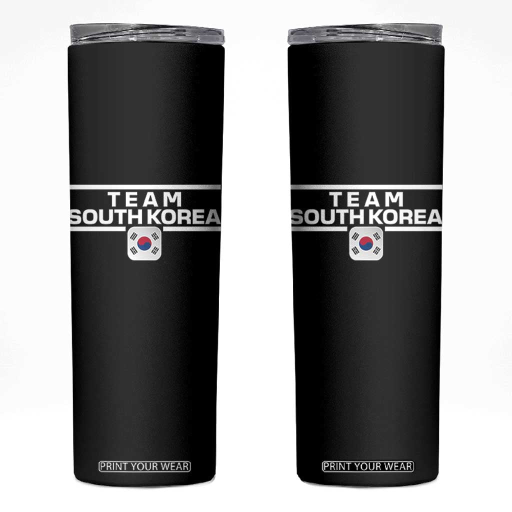 Team South Korea Korean Flag Skinny Tumbler TS10 Black Print Your Wear