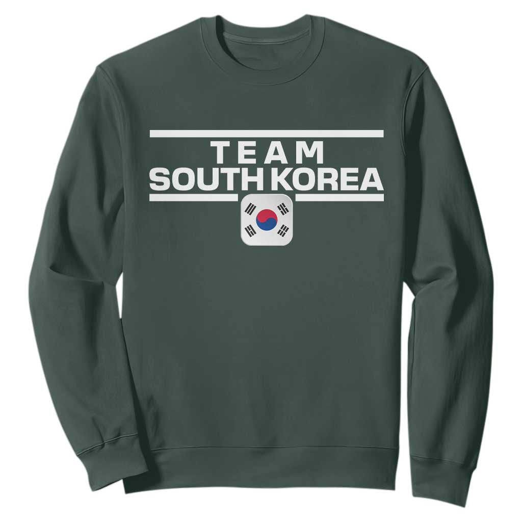 Team South Korea Korean Flag Sweatshirt TS10 Dark Forest Green Print Your Wear