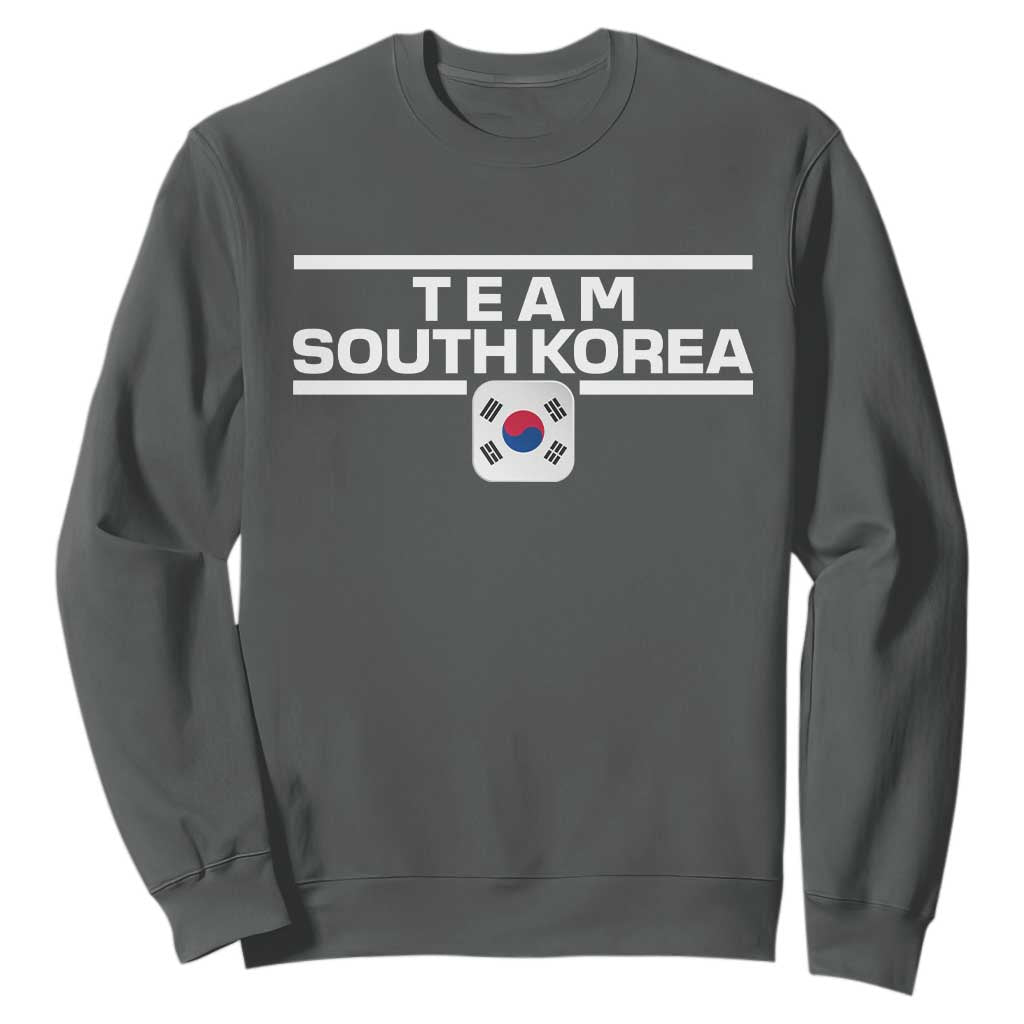 Team South Korea Korean Flag Sweatshirt TS10 Dark Heather Print Your Wear