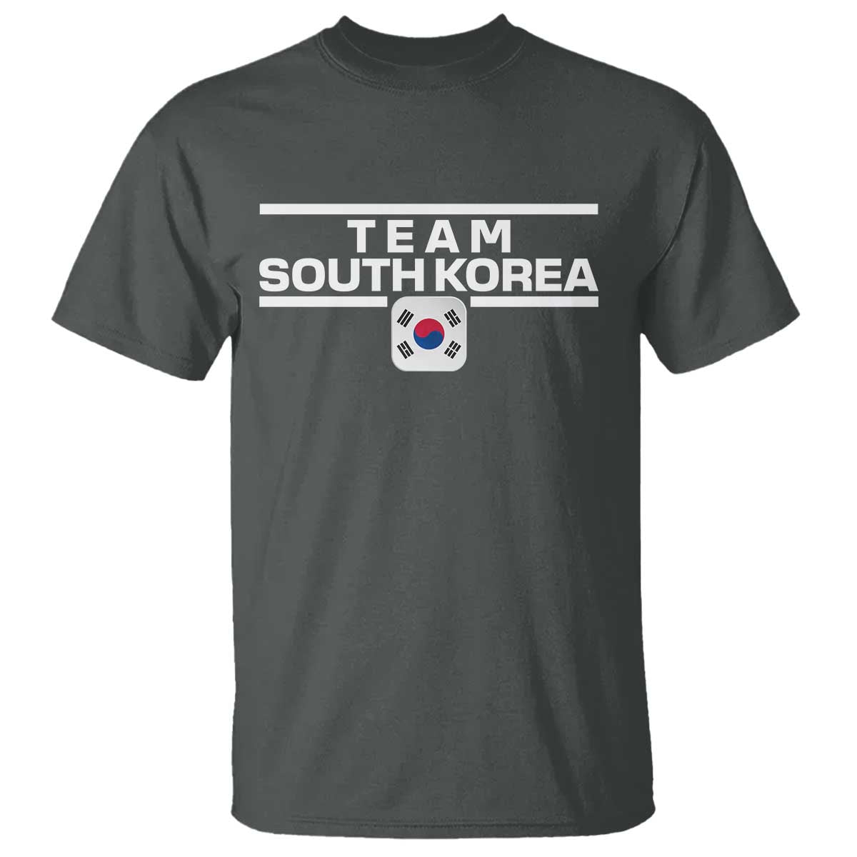 Team South Korea Korean Flag T Shirt TS10 Dark Heather Print Your Wear