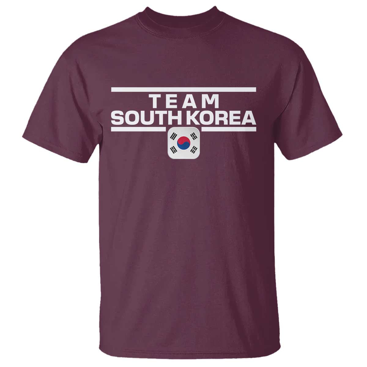 Team South Korea Korean Flag T Shirt TS10 Maroon Print Your Wear