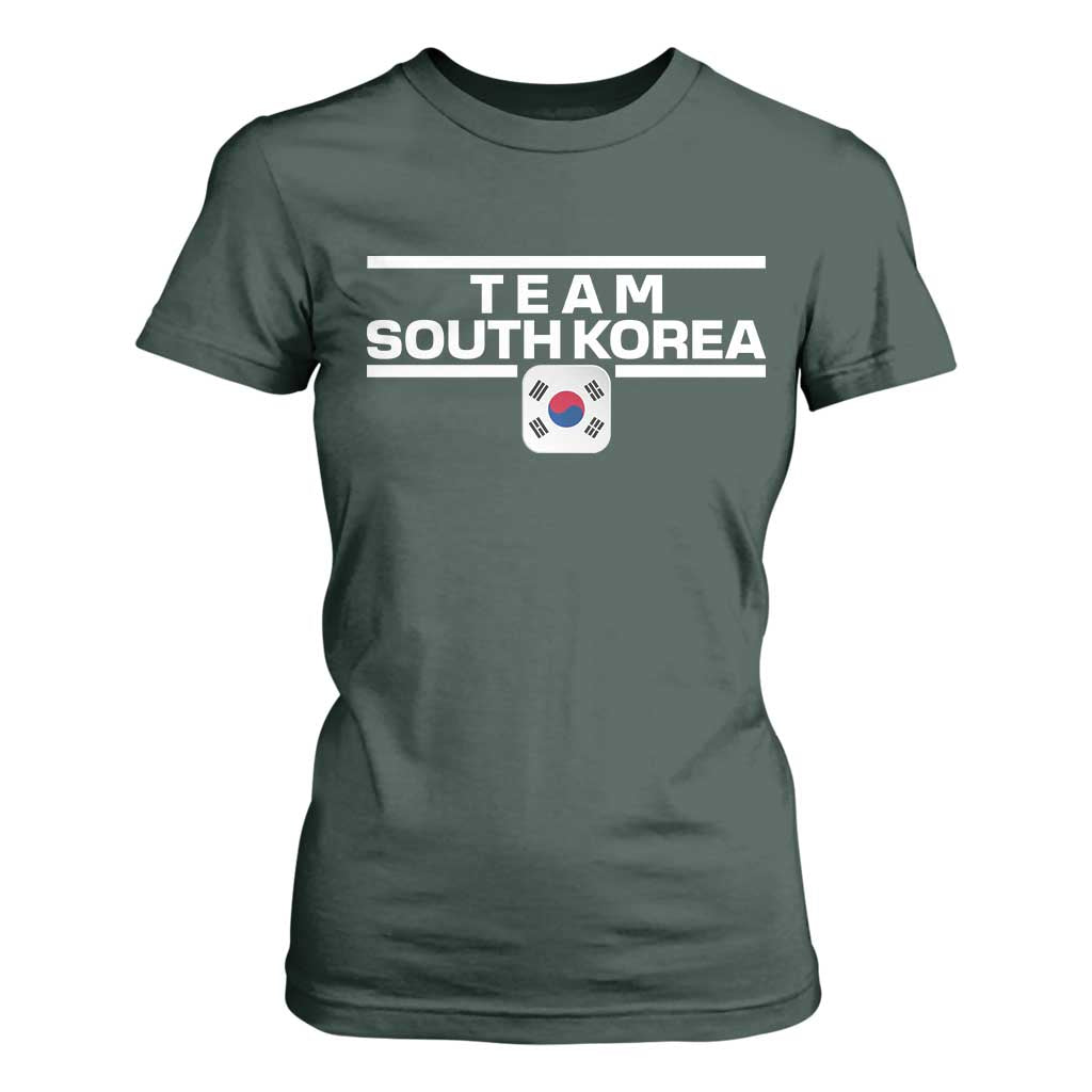 Team South Korea Korean Flag T Shirt For Women TS10 Dark Forest Green Print Your Wear