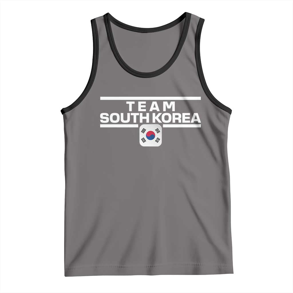 Team South Korea Korean Flag Tank Top TS10 Deep Heather Black Print Your Wear