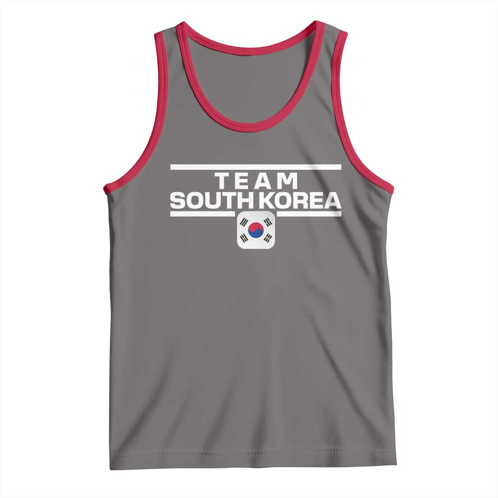 Team South Korea Korean Flag Tank Top TS10 Deep Heather Red Print Your Wear