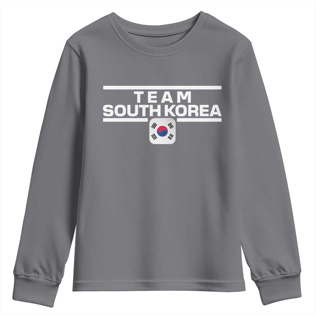 Team South Korea Korean Flag Youth Sweatshirt TS10 Charcoal Print Your Wear