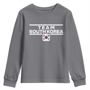 Team South Korea Korean Flag Youth Sweatshirt TS10 Charcoal Print Your Wear