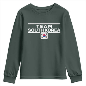 Team South Korea Korean Flag Youth Sweatshirt TS10 Dark Forest Green Print Your Wear