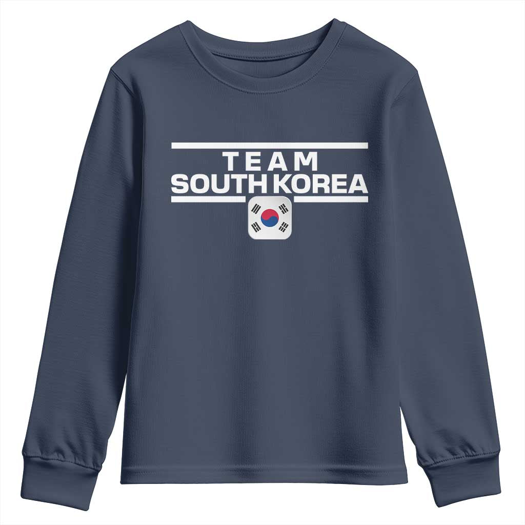 Team South Korea Korean Flag Youth Sweatshirt TS10 Navy Print Your Wear