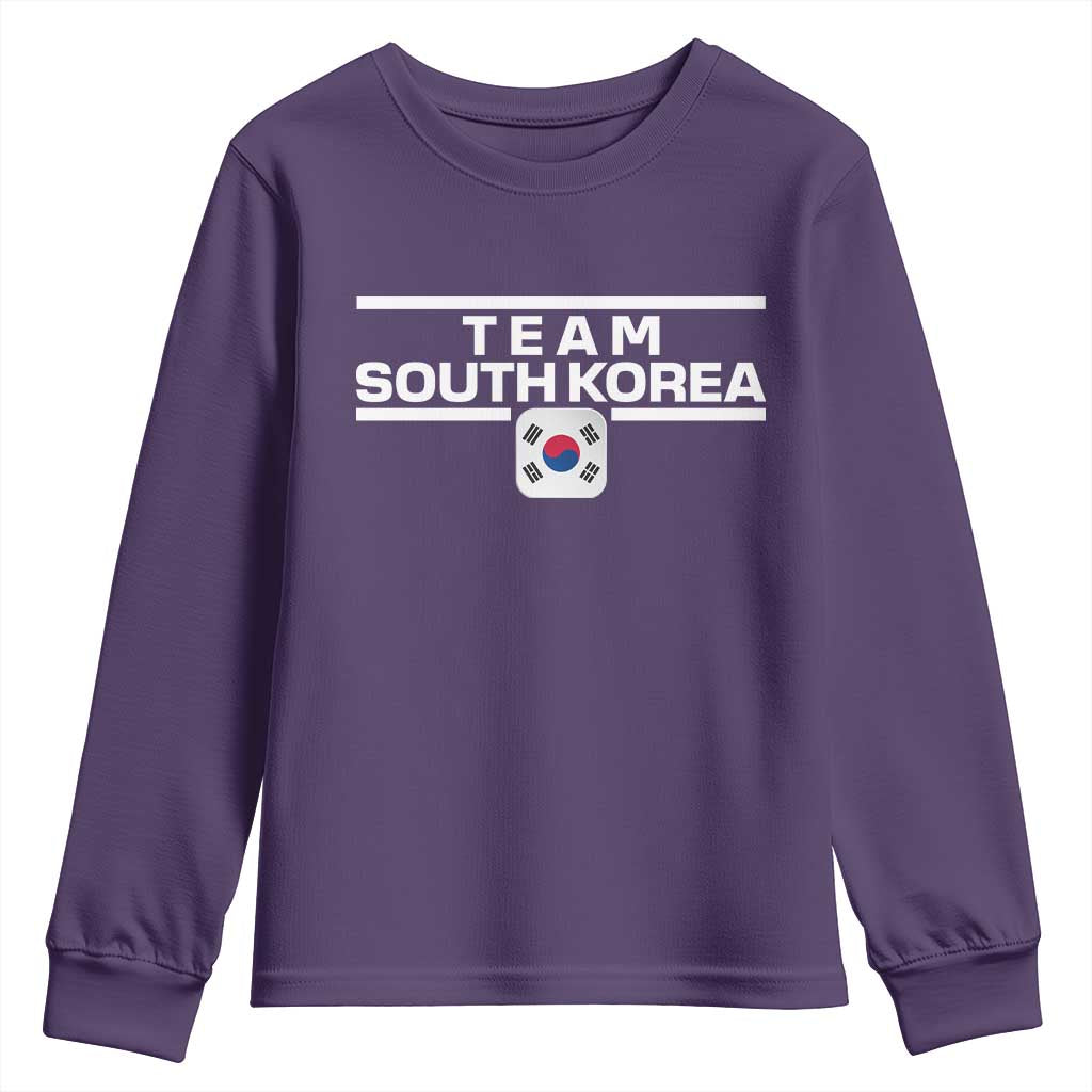 Team South Korea Korean Flag Youth Sweatshirt TS10 Purple Print Your Wear