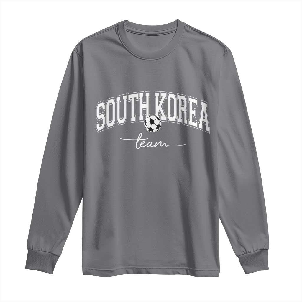 South Korea Soccer Team Long Sleeve Shirt Retro Korea National Football Fan TS10 Charcoal Print Your Wear