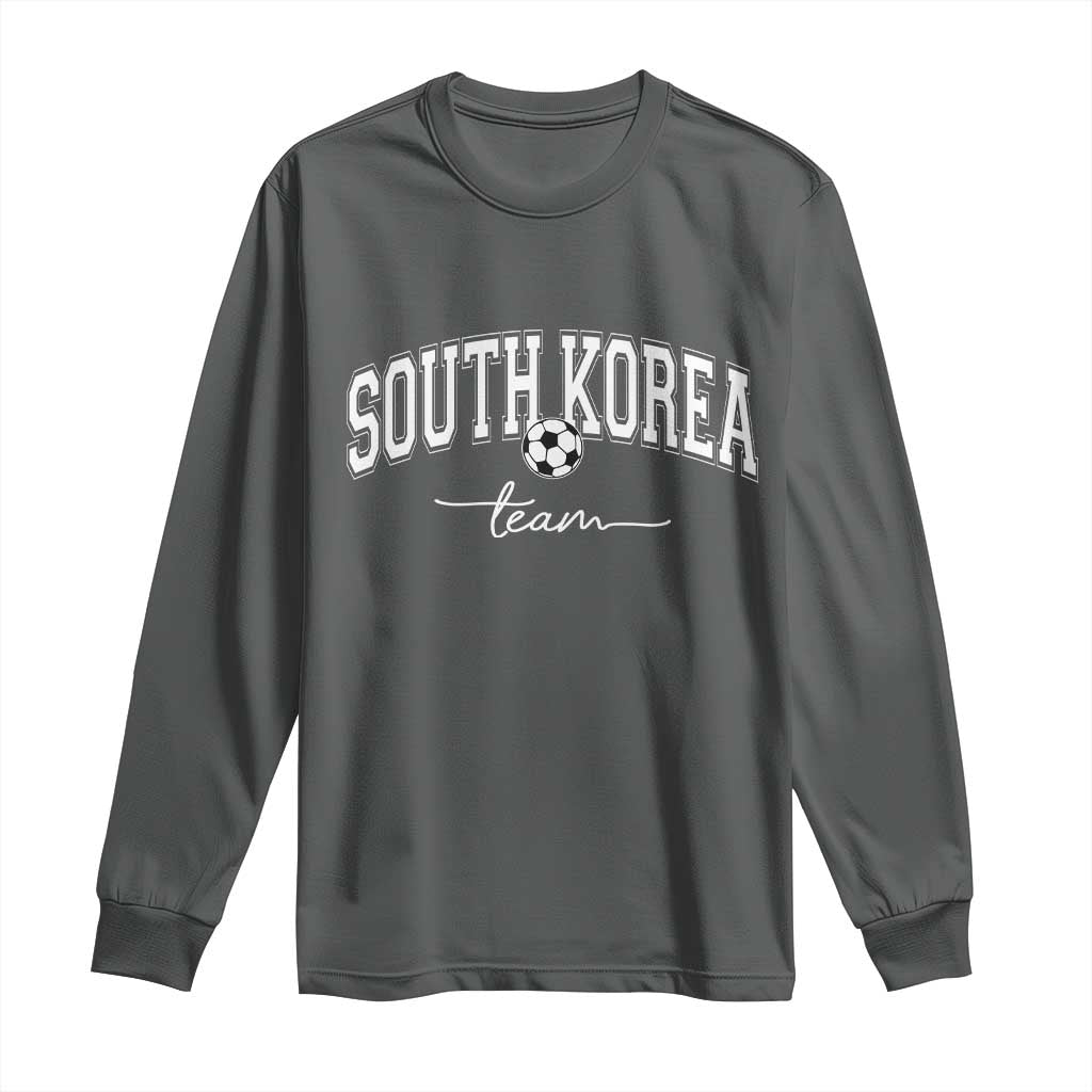 South Korea Soccer Team Long Sleeve Shirt Retro Korea National Football Fan TS10 Dark Heather Print Your Wear