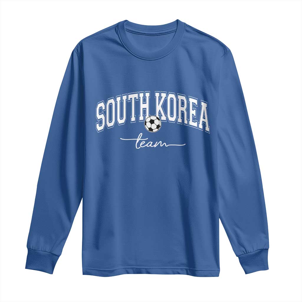 South Korea Soccer Team Long Sleeve Shirt Retro Korea National Football Fan TS10 Royal Blue Print Your Wear
