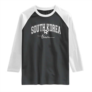 South Korea Soccer Team Raglan Shirt Retro Korea National Football Fan TS10 Black White Print Your Wear