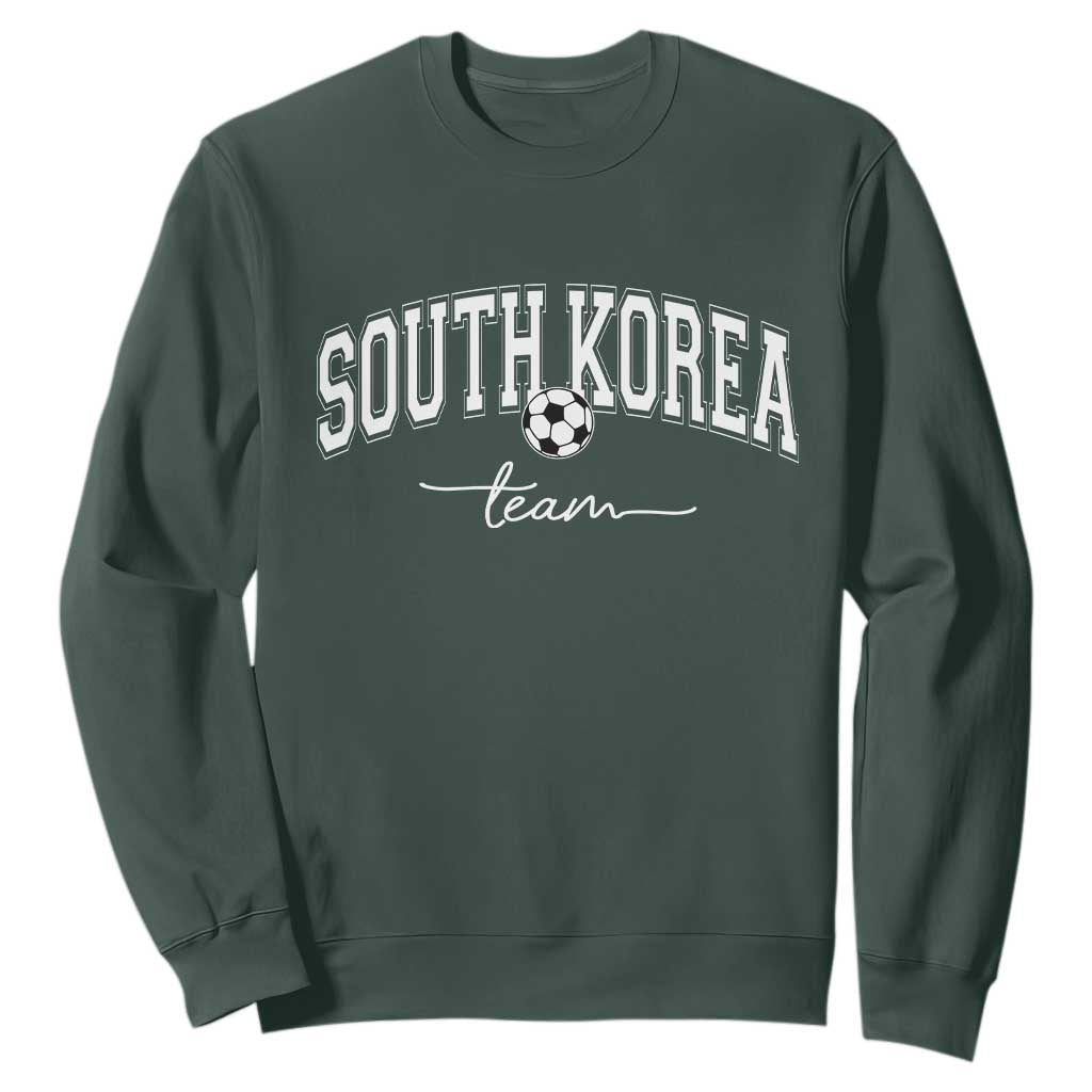 South Korea Soccer Team Sweatshirt Retro Korea National Football Fan TS10 Dark Forest Green Print Your Wear