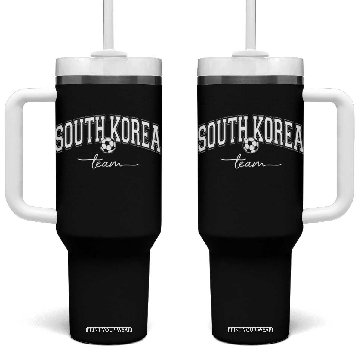 South Korea Soccer Team Tumbler With Handle Retro Korea National Football Fan TS10 One Size: 40 oz Black Print Your Wear