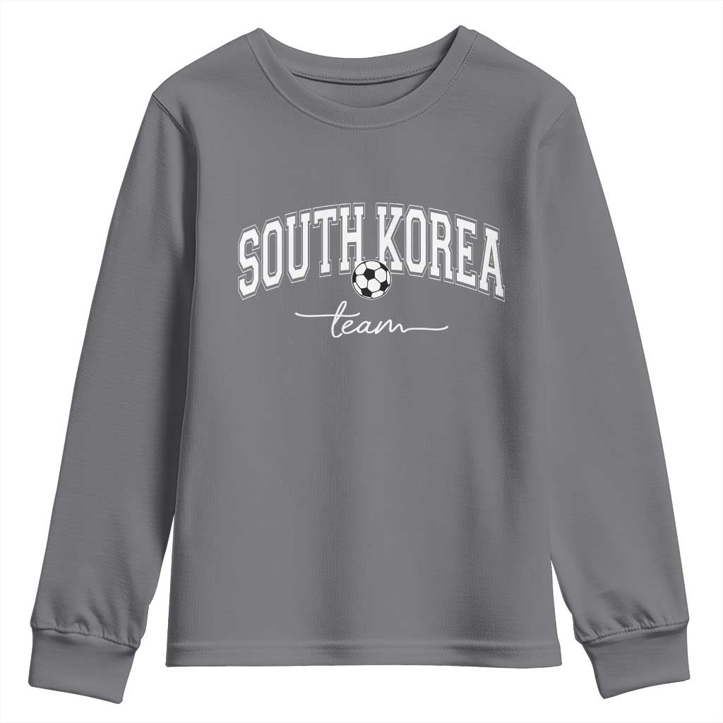 South Korea Soccer Team Youth Sweatshirt Retro Korea National Football Fan TS10 Charcoal Print Your Wear