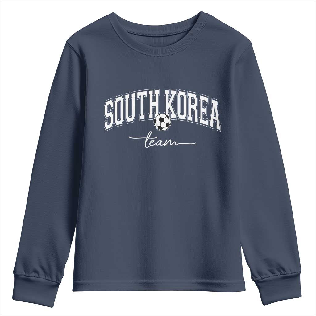 South Korea Soccer Team Youth Sweatshirt Retro Korea National Football Fan TS10 Navy Print Your Wear