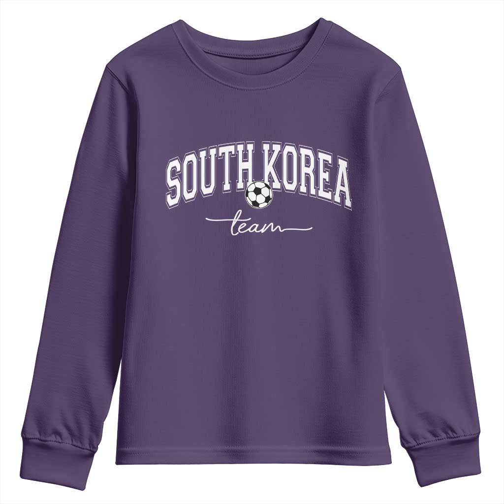 South Korea Soccer Team Youth Sweatshirt Retro Korea National Football Fan TS10 Purple Print Your Wear