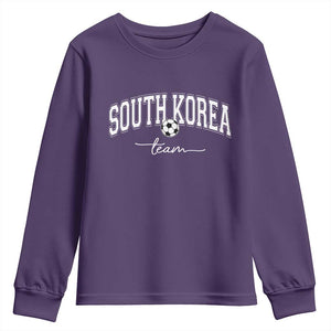South Korea Soccer Team Youth Sweatshirt Retro Korea National Football Fan TS10 Purple Print Your Wear