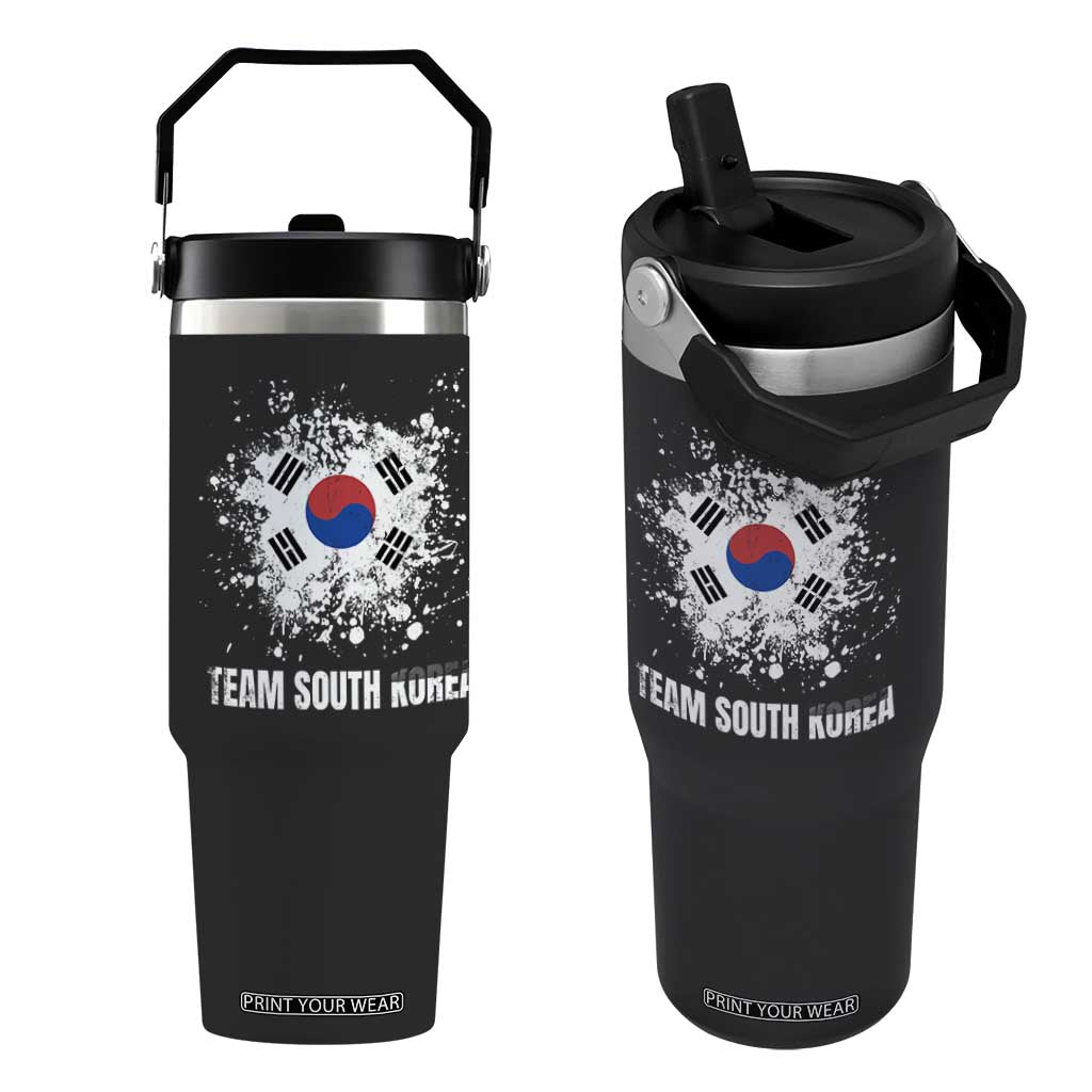 South Korea National Team Flip Straw Tumbler Retro Vintage Watercolors Sport Korean Flag TS10 One Size: 30 oz Black Print Your Wear