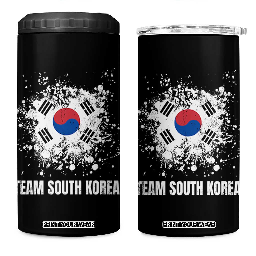 South Korea National Team 4 in 1 Can Cooler Tumbler Retro Vintage Watercolors Sport Korean Flag TS10 One Size: 16 oz Black Print Your Wear