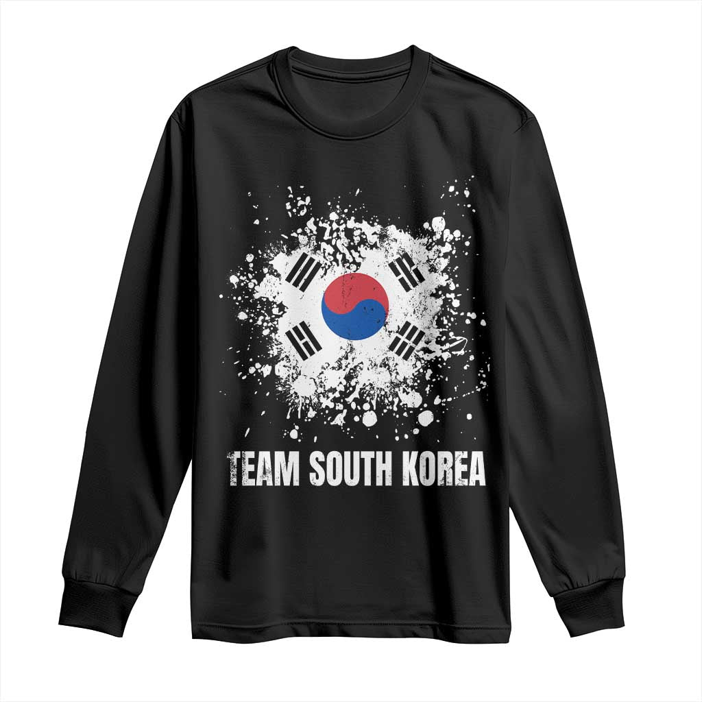 South Korea National Team Long Sleeve Shirt Retro Vintage Watercolors Sport Korean Flag TS10 Black Print Your Wear