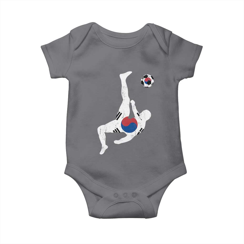 South Korea Soccer Baby Onesie Bicycle Kick Silhouette Korean Flag TS10 Charcoal Print Your Wear