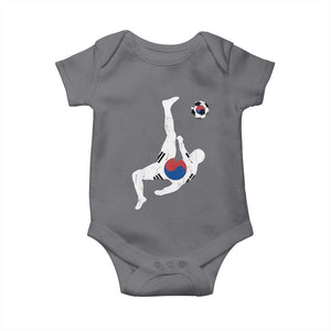South Korea Soccer Baby Onesie Bicycle Kick Silhouette Korean Flag TS10 Charcoal Print Your Wear