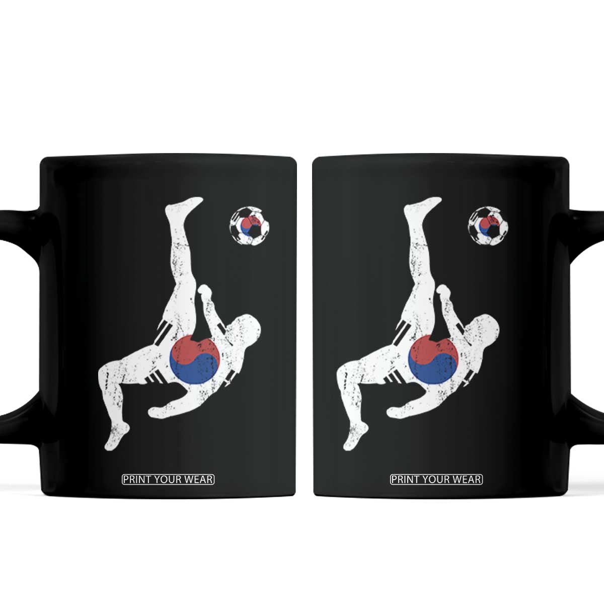 South Korea Soccer Coffee Mug Bicycle Kick Silhouette Korean Flag TS10 Black Print Your Wear