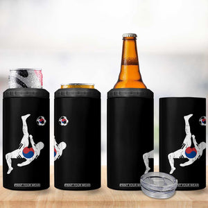 South Korea Soccer 4 in 1 Can Cooler Tumbler Bicycle Kick Silhouette Korean Flag TS10 Print Your Wear