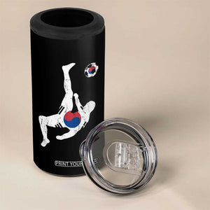 South Korea Soccer 4 in 1 Can Cooler Tumbler Bicycle Kick Silhouette Korean Flag TS10 Print Your Wear