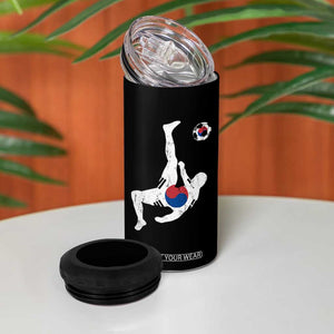 South Korea Soccer 4 in 1 Can Cooler Tumbler Bicycle Kick Silhouette Korean Flag TS10 Print Your Wear