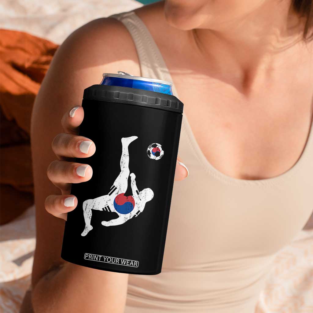 South Korea Soccer 4 in 1 Can Cooler Tumbler Bicycle Kick Silhouette Korean Flag TS10 Print Your Wear